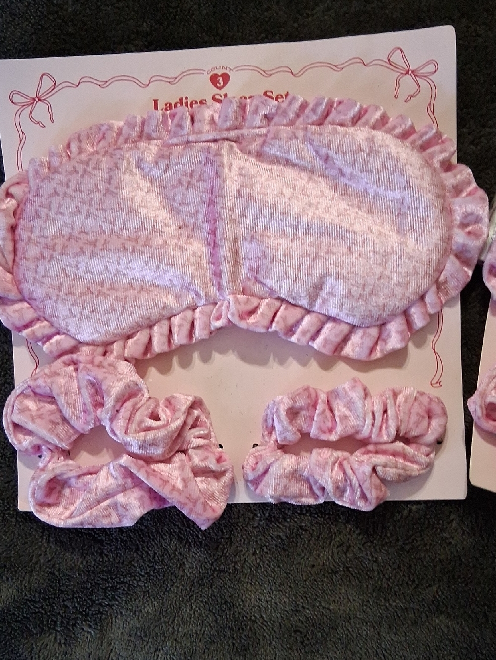 Ruffled Pink Sleep Mask & Scrunchie Set
